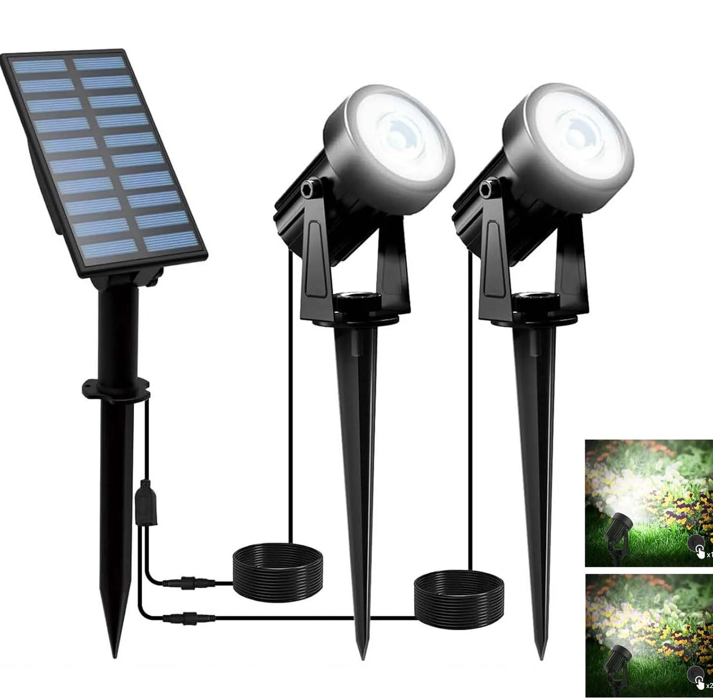 Solar Powered Outdoor Spotlight 2 Color Modes