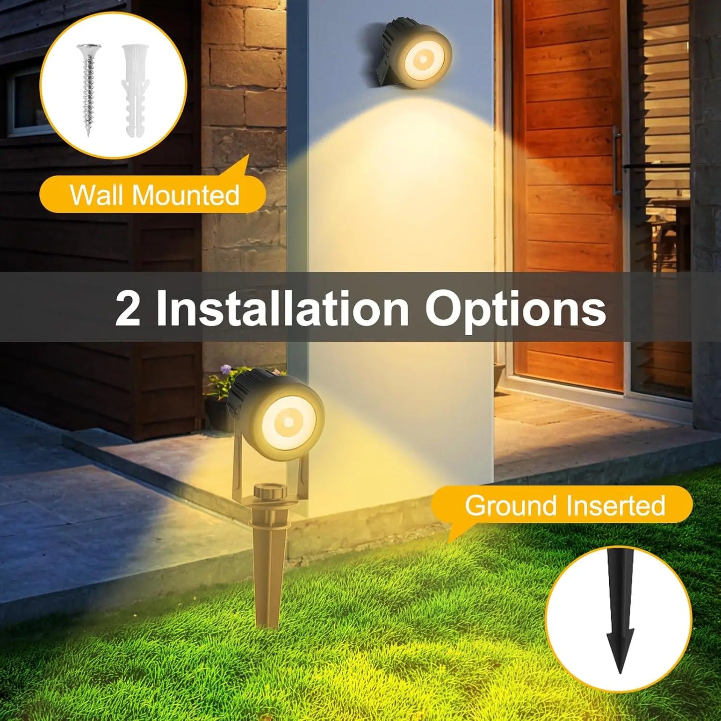 Solar Powered Outdoor Spotlight 2 Color Modes