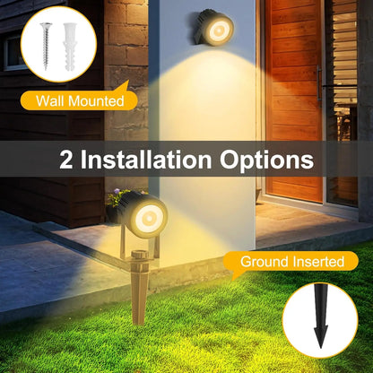 Solar Powered Outdoor Spotlight 2 Color Modes