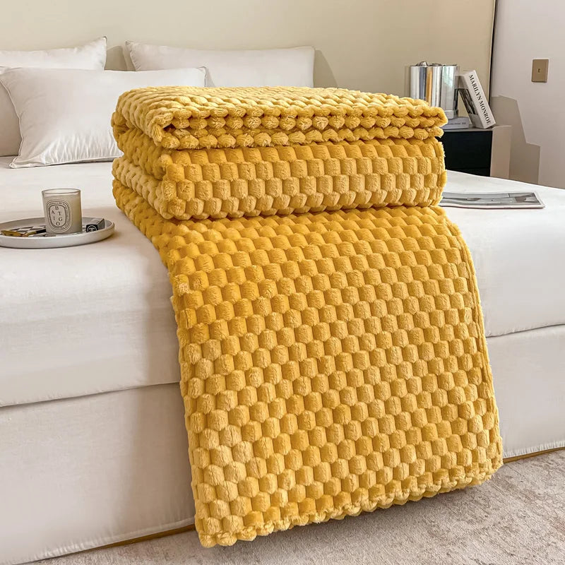 Cozy Red Checked Blanket for Living Room