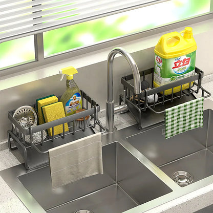Kitchen Sink Caddy - Stainless Steel Sponge Holder - Luxicro