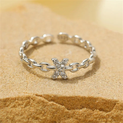 Elegant Initial Diamond Letter Ring