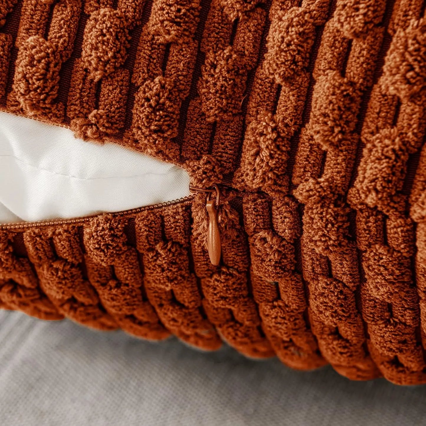 Soft Striped Velvet Decorative Pillow in Modern Rustic Style