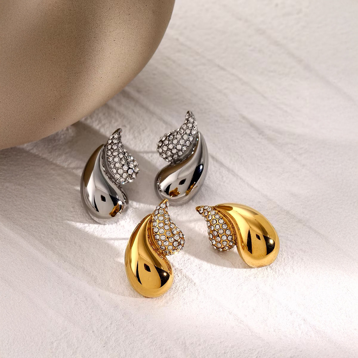 Elegant Gold Gemstone Dangle Earrings