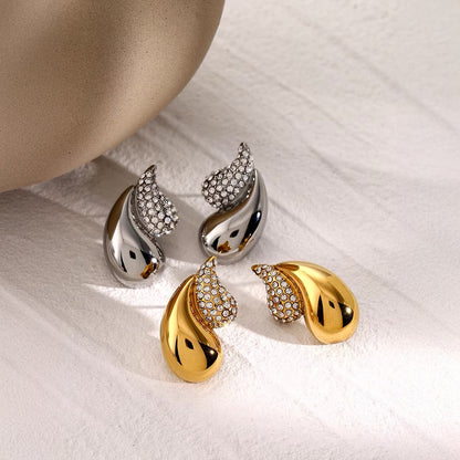 Elegant Gold Gemstone Dangle Earrings