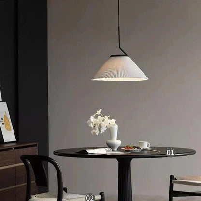 Creamy Fabric Shade Pendant Light