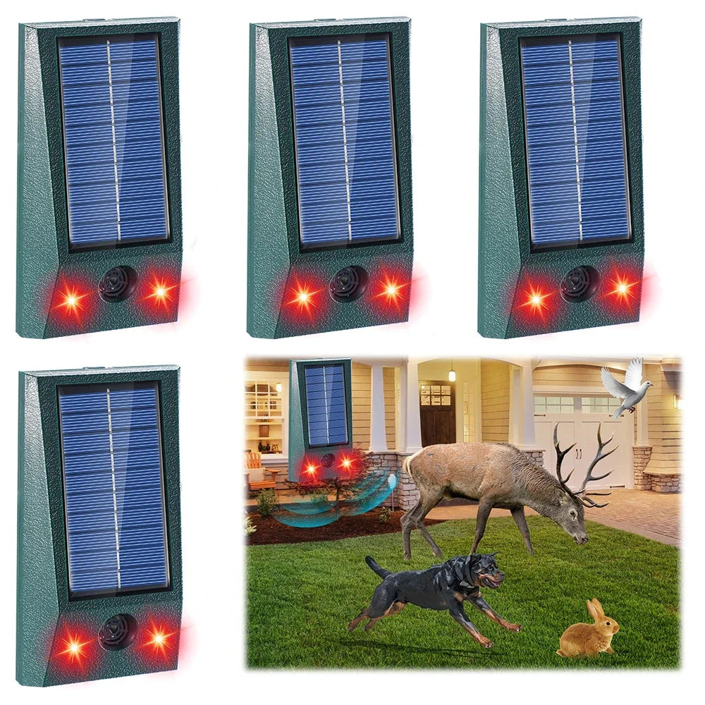 Outdoor Solar Powered Bird Repellent with LED Light - Luxicro