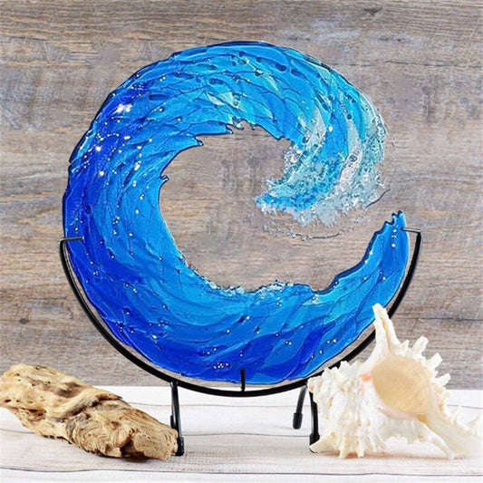 Beautiful Ocean Wave Glass Art Sculpture - Luxicro