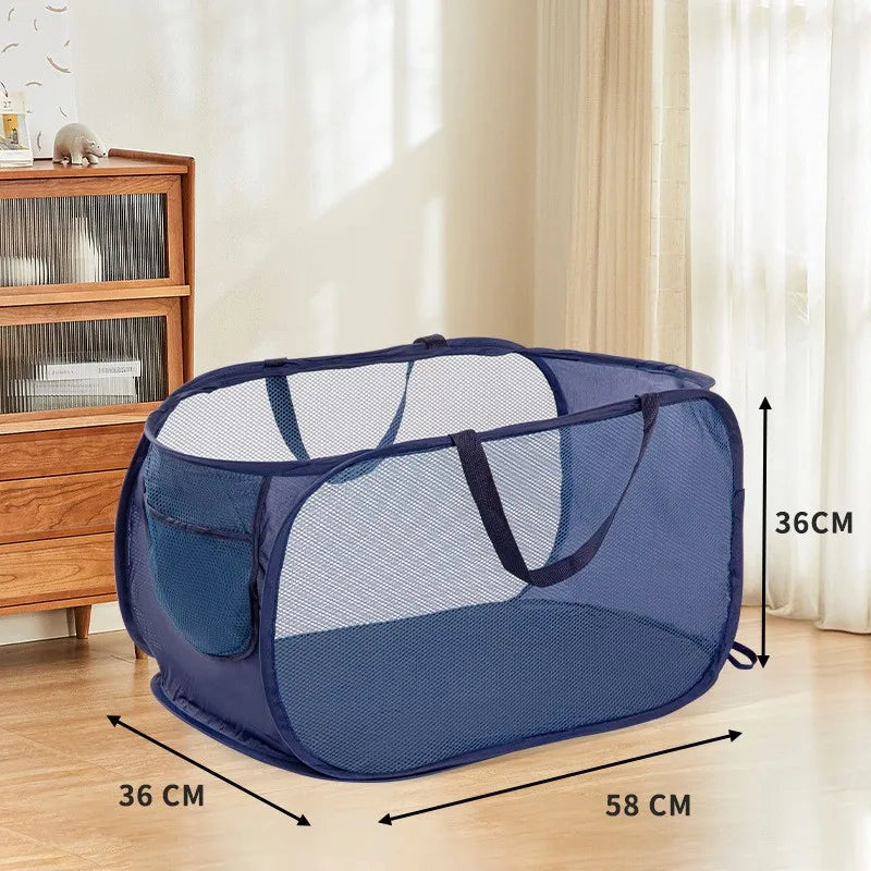 Folding Laundry Basket with Storage and Durable Design - Luxicro