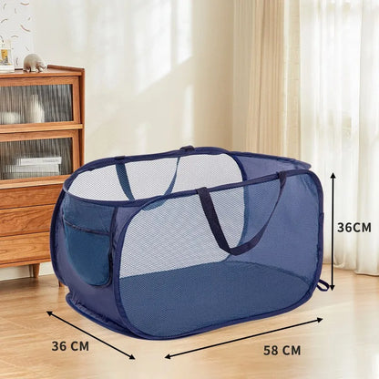 Folding Laundry Basket with Storage and Durable Design - Luxicro