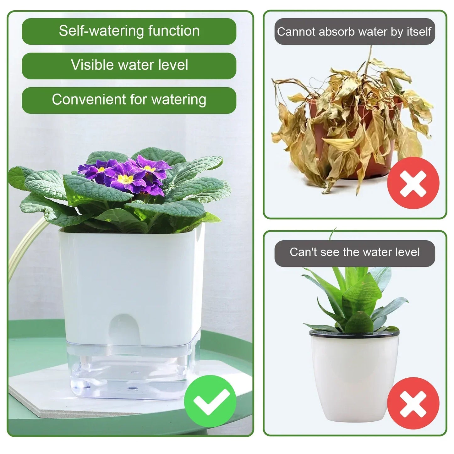 Automatic Self Watering Indoor Plant Pot with Moisture Meter