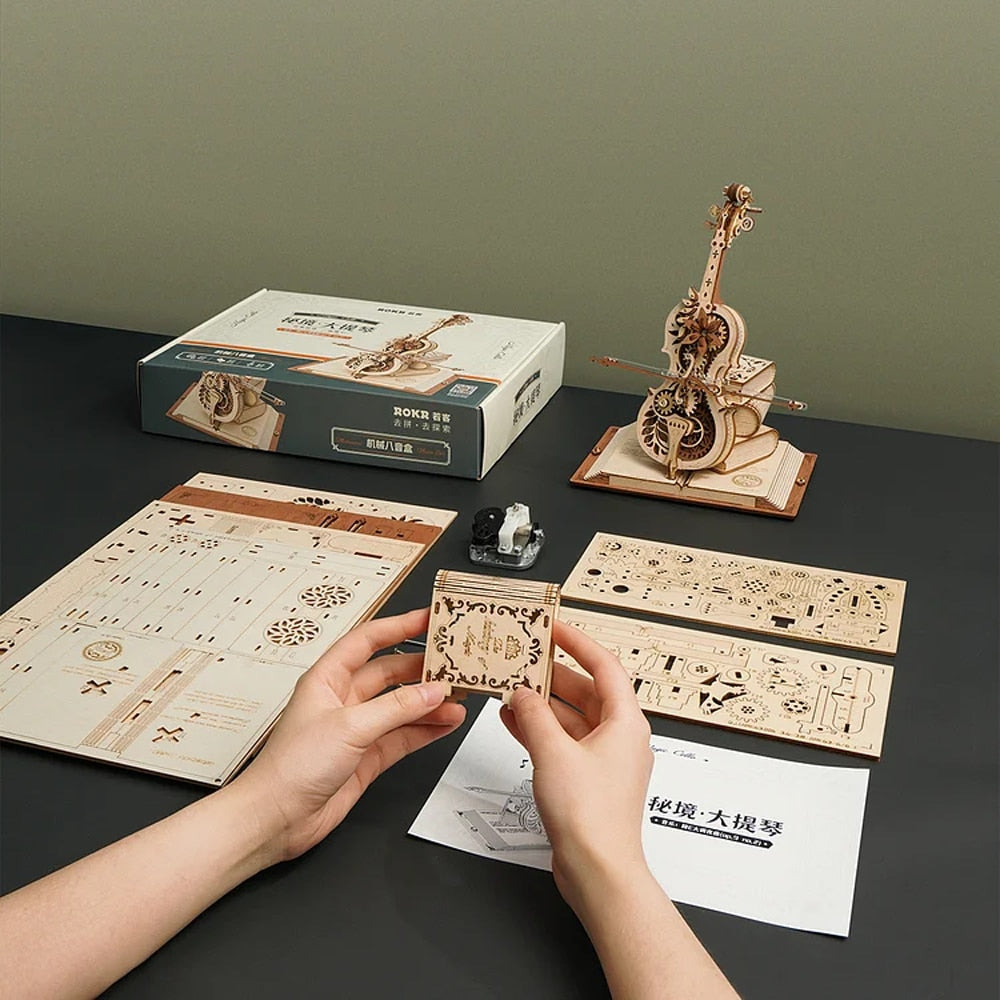 Handcrafted Wood 3D Puzzle Music Box