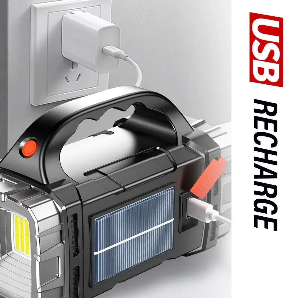 Compact Solar Power Bank with LED Lantern
