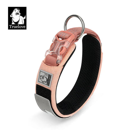 Customizable Padded Dog Collar with Reflective Strip
