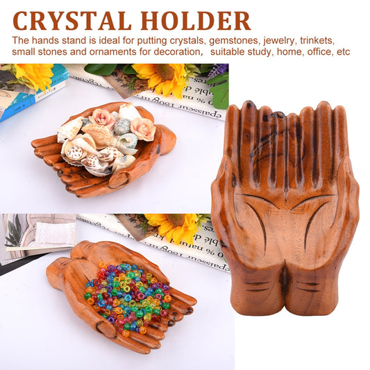 Decorative Wooden Hand Candy Dish Home Decoration - Luxicro