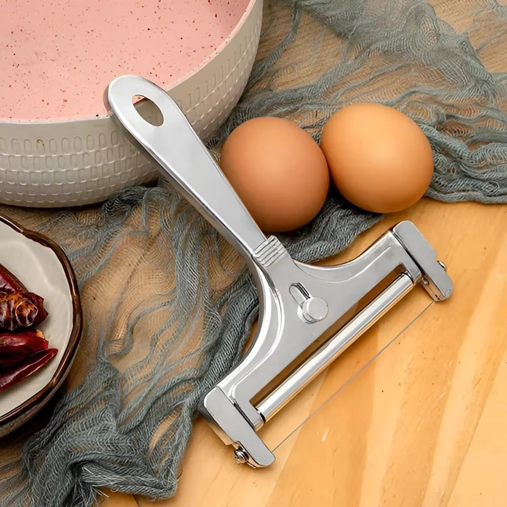 Premium Adjustable Cheese Slicer with Heavy Duty Metal Blade