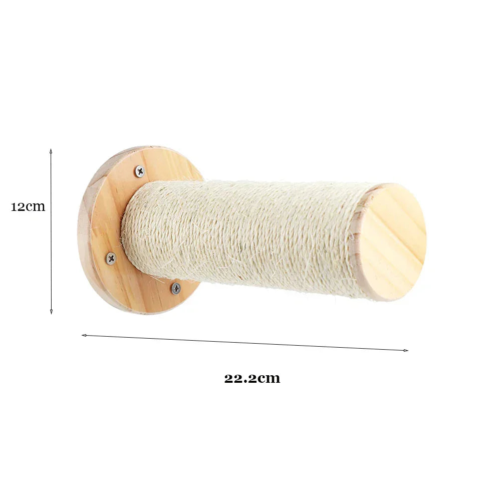 Compact Wall Mount Cat Tower Scratching Post Set