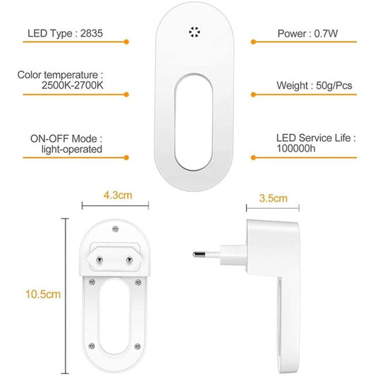 Automatic LED Night Light Wall Outlet - Luxicro