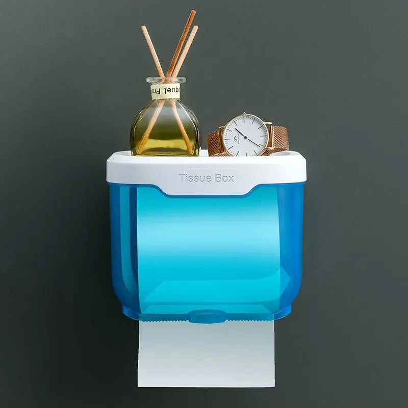 Stylish Wall Mount Toilet Paper Holder with Storage - Luxicro