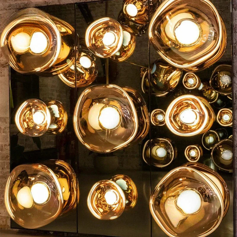 Contemporary Melted Glass Wall Light