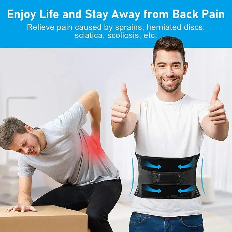 Adjustable Lumbar Back Brace with Lightweight Metal Frame