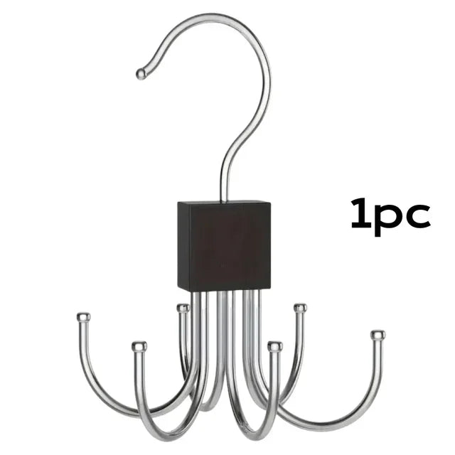 Compact 6 Hook Spin Closet Organizer - Luxicro