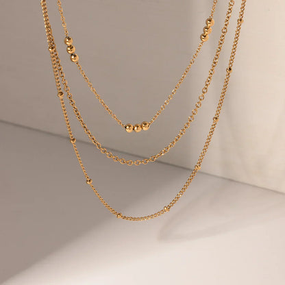 Elegant 18k Gold Layered Necklace Set - Luxicro