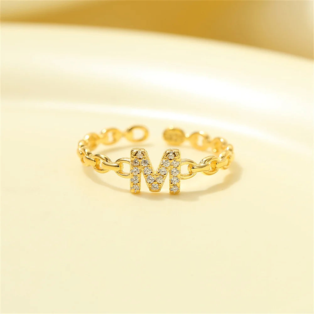 Elegant Initial Diamond Letter Ring