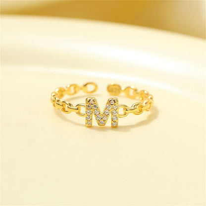 Elegant Initial Diamond Letter Ring
