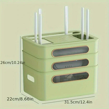 Compact Wi-Fi Router Storage Case with Cord Manager