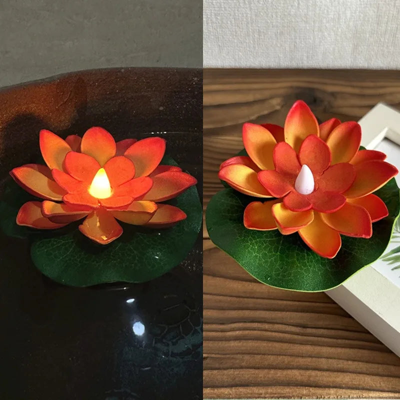 Beautiful Water Lily Pond Table Lamp with LED Light