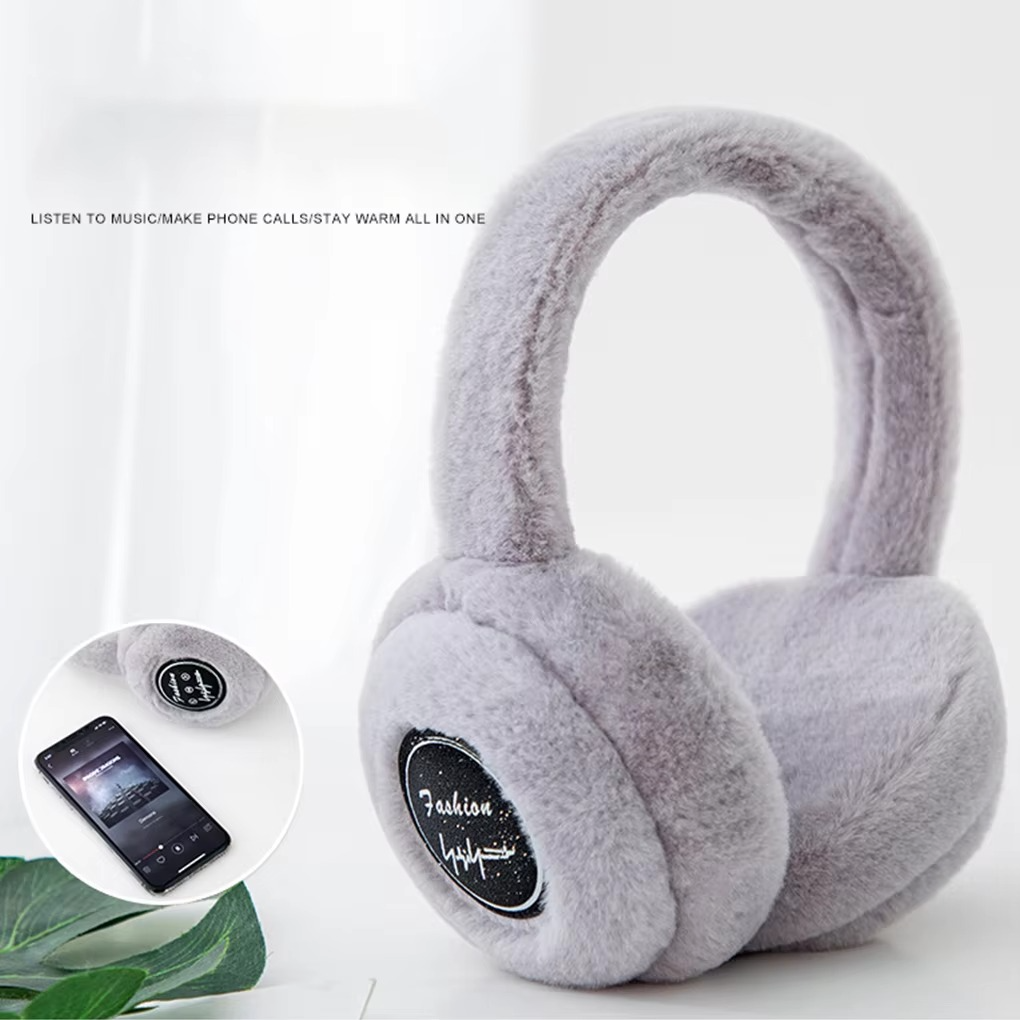 Cozy Bluetooth Headphones with Faux Fur Covers