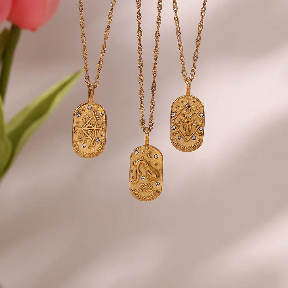 Dainty Zodiac Tarot Chain Necklace