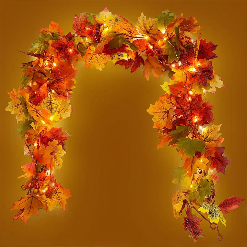 Fall Faux Maple Leaf Hanging Decoration Garland