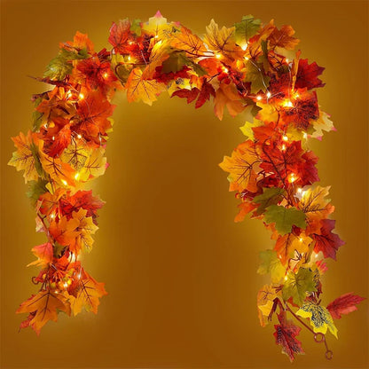 Fall Faux Maple Leaf Hanging Decoration Garland