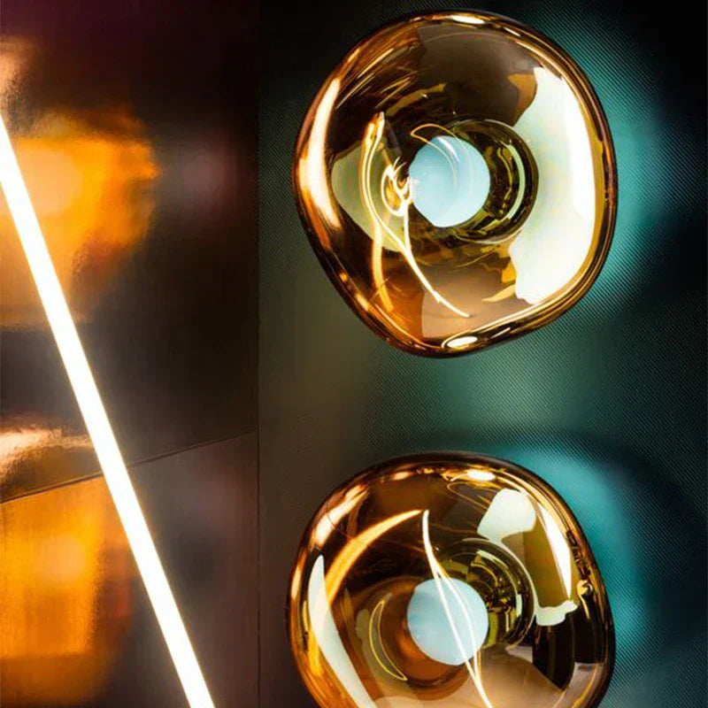 Contemporary Melted Glass Wall Light
