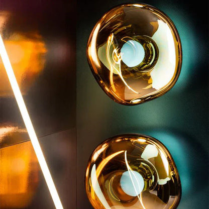 Contemporary Melted Glass Wall Light