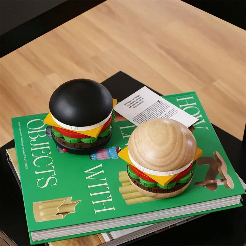 Rotating Wooden Kitchen Calendar
