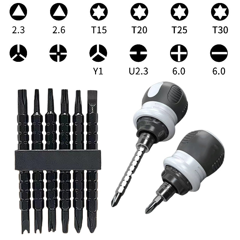 Essential 10-Piece Ratchet Screwdriver Tool Set