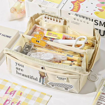 Big Organizer Pencil Bag with 10 Compartments