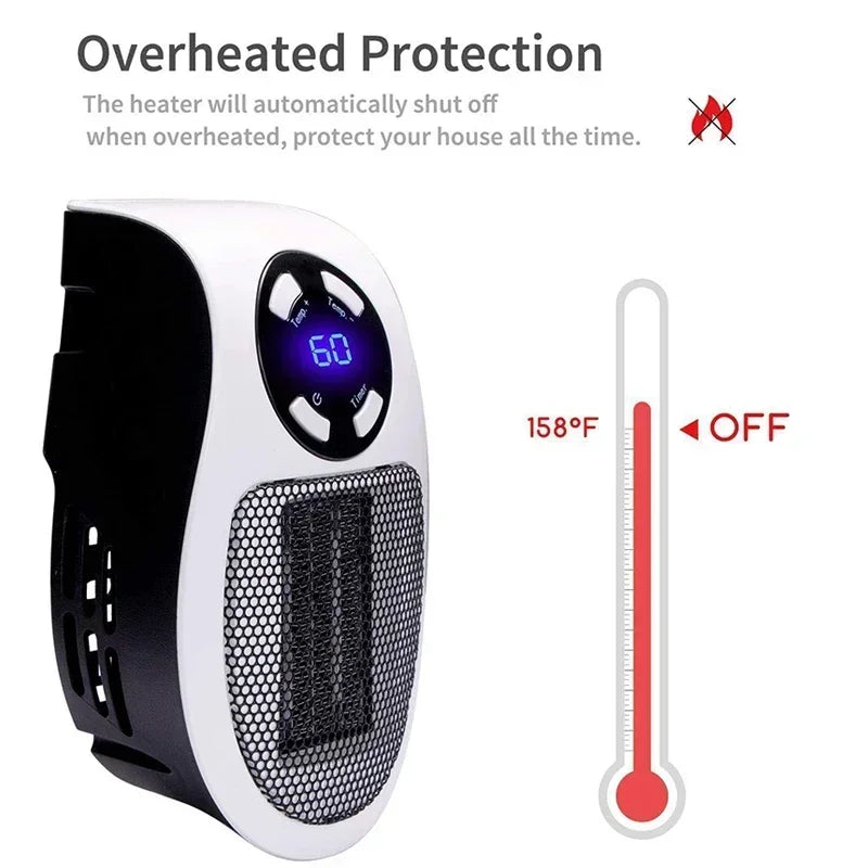 Compact Digital Heater with Remote Control Timer