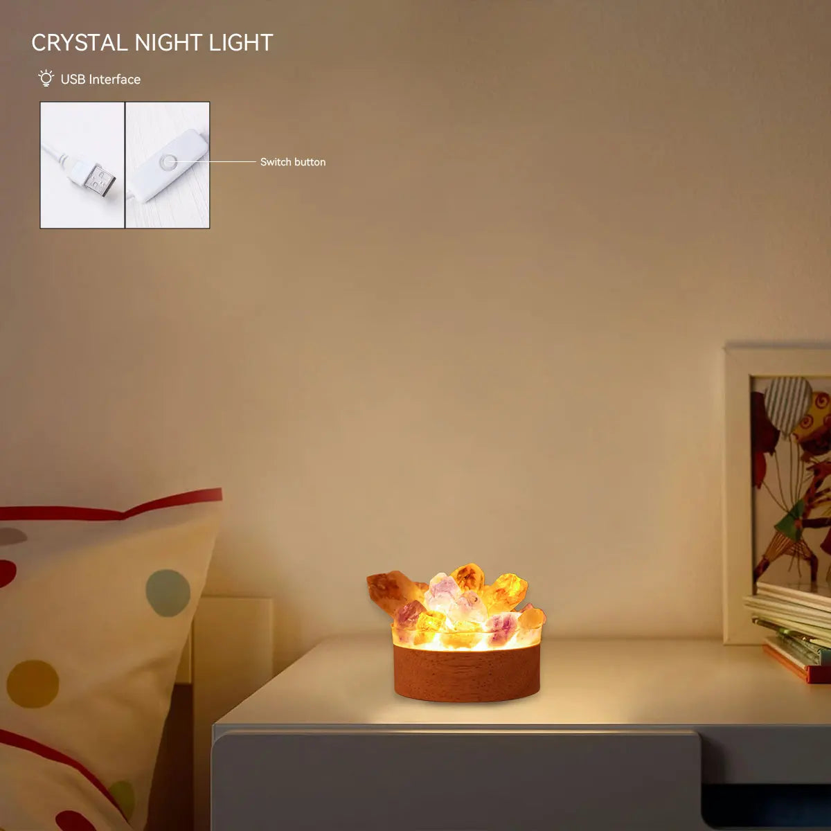 Elegant Gemstone Accent Table Light