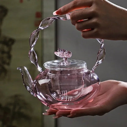 Elegant Floral Glass Teapot Infuser Set - Luxicro
