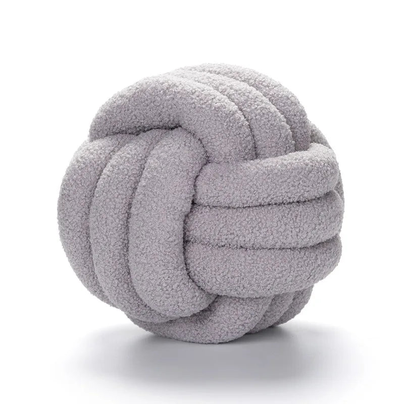 Plush Sheepskin Ball Throw Pillow