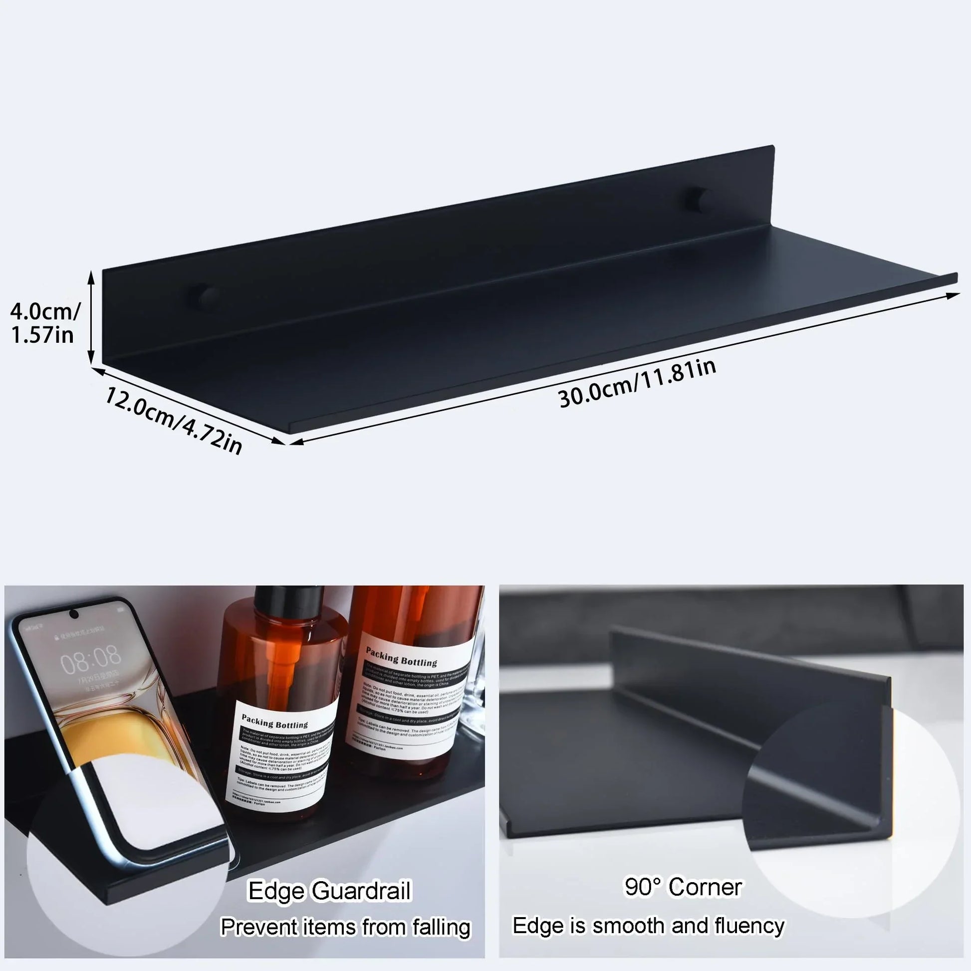 Contemporary Stainless Steel Wall Bracket Shelf - Luxicro