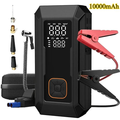 Compact Car Battery Booster Air Compressor LED Flashlight