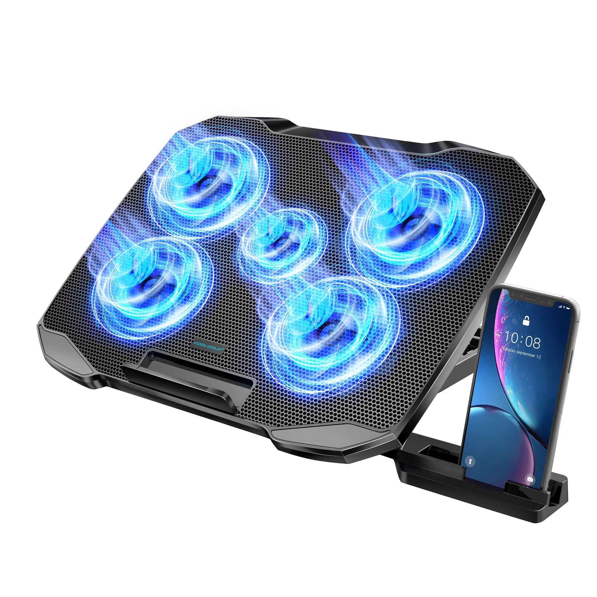Portable Laptop Cooler Pad with Silent Fans & Stand - Luxicro