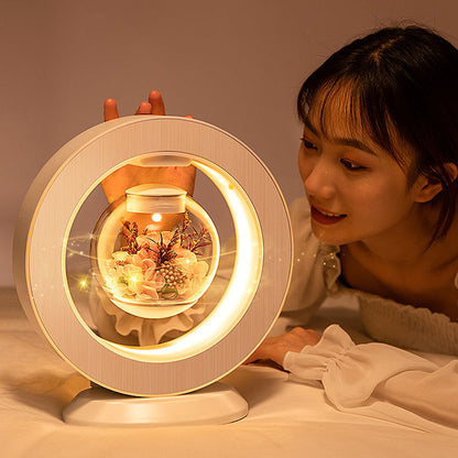 Elegant Floral Glass Desk Lamp