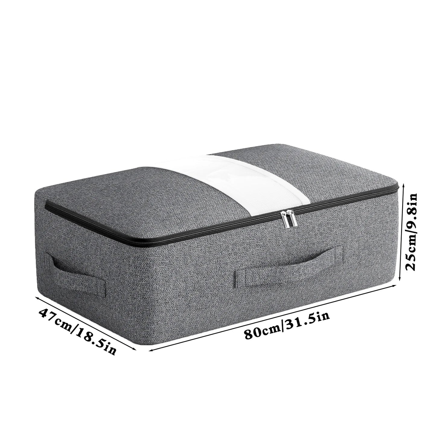 Big Collapsible Zip Storage Bag with View Window
