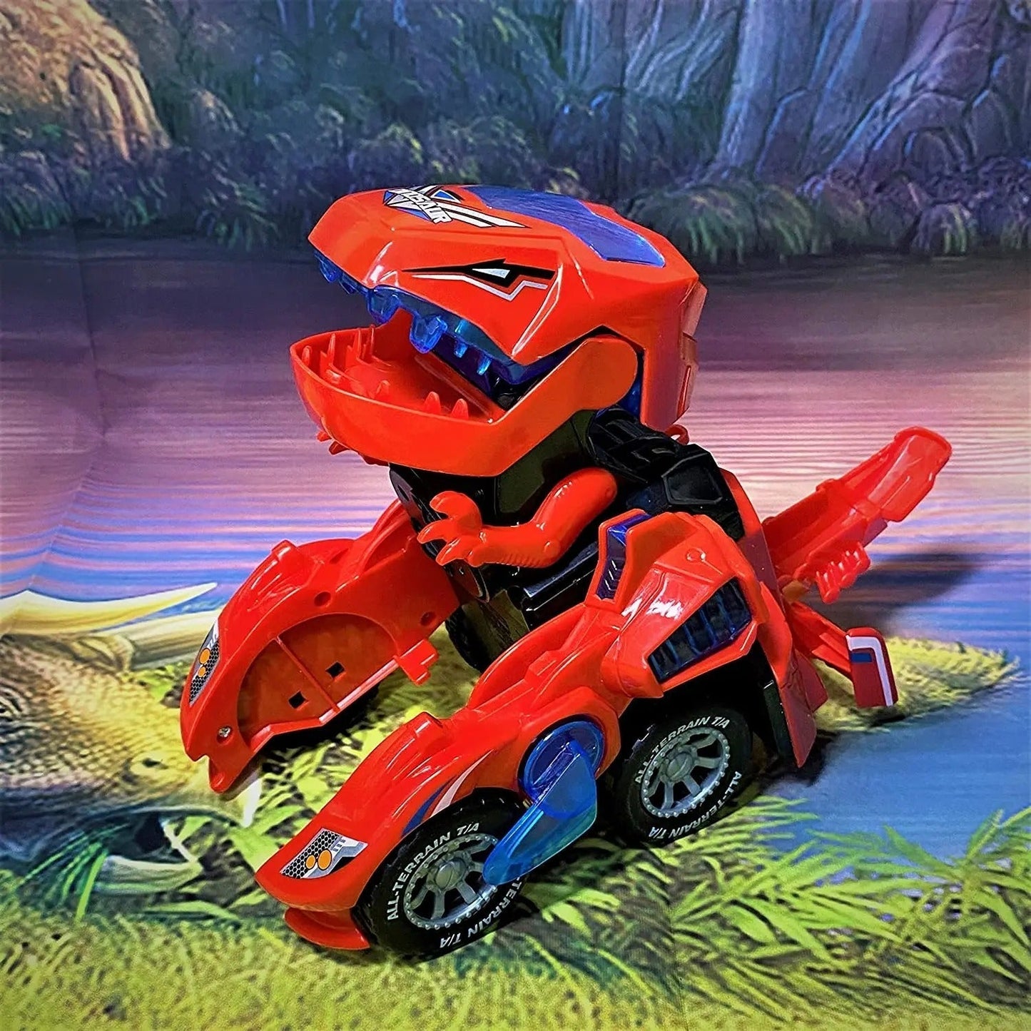 Fun LED Remote Control Dinosaur Toy Car - Luxicro